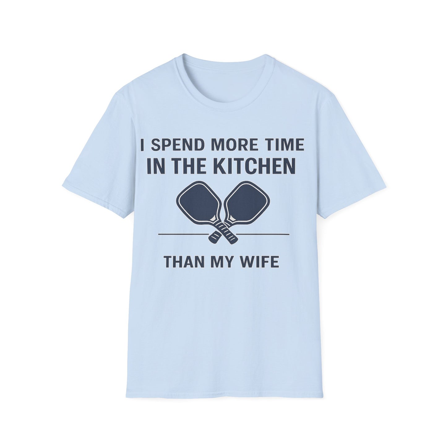 Funny Pickleball Dad Shirt – I Spend More Time In The Kitchen Than My Wife – Pickleball Father’s Day Gift for Dad, Husband, Pickleball Player Tee