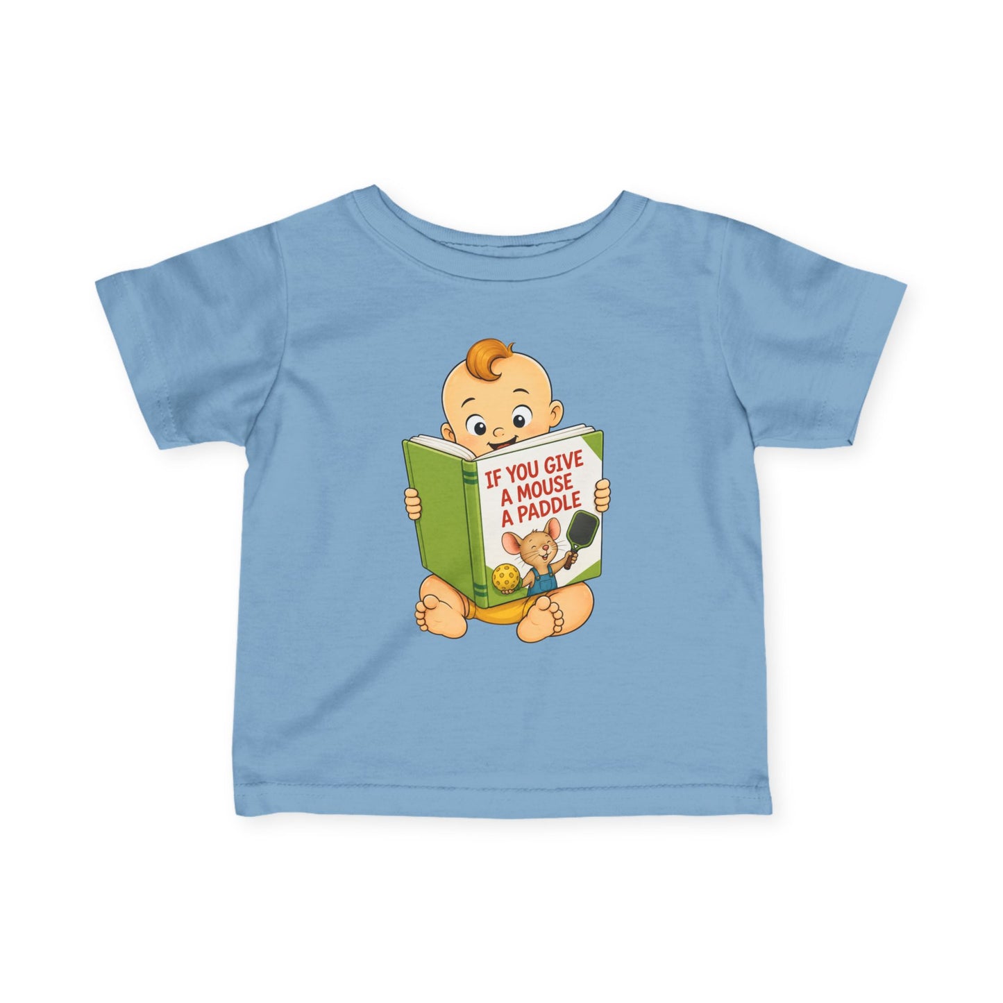 Pickleball Baby Boy T-Shirt – “If You Give a Mouse a Paddle” – Funny Pickleball Gift for Boys