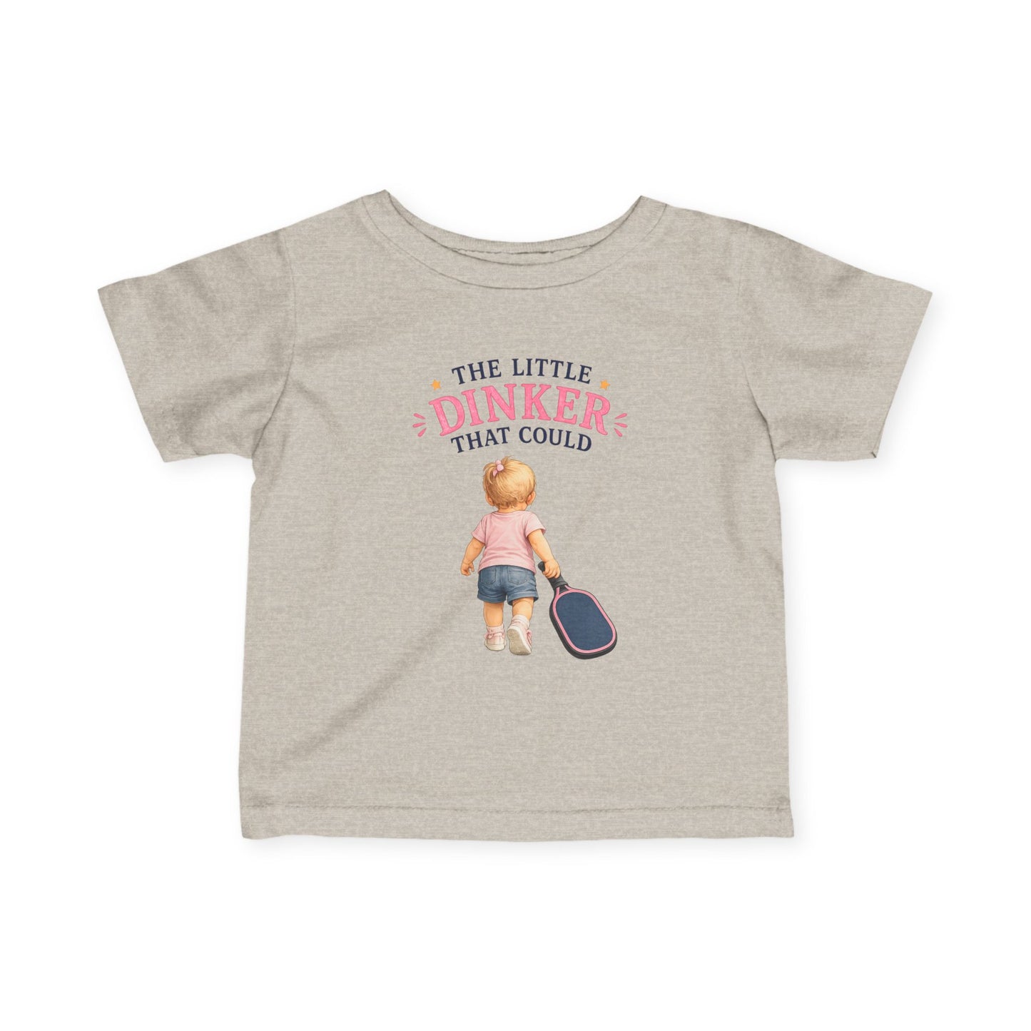 The Little Dinker That Could Baby T-Shirt – Funny Pickleball Baby Gift for Girls – Future Pickleball Player Tee
