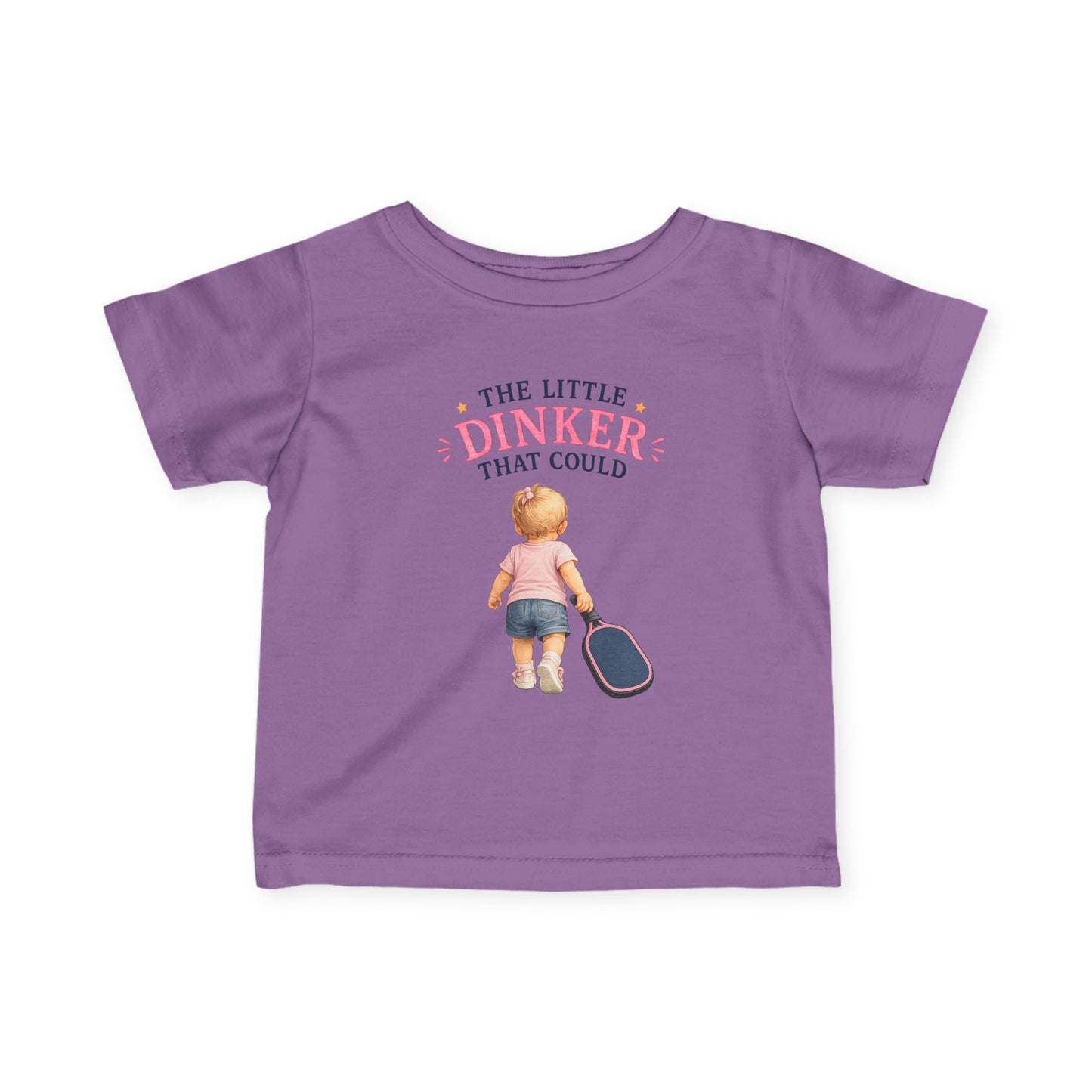 The Little Dinker That Could Baby T-Shirt – Funny Pickleball Baby Gift for Girls – Future Pickleball Player Tee