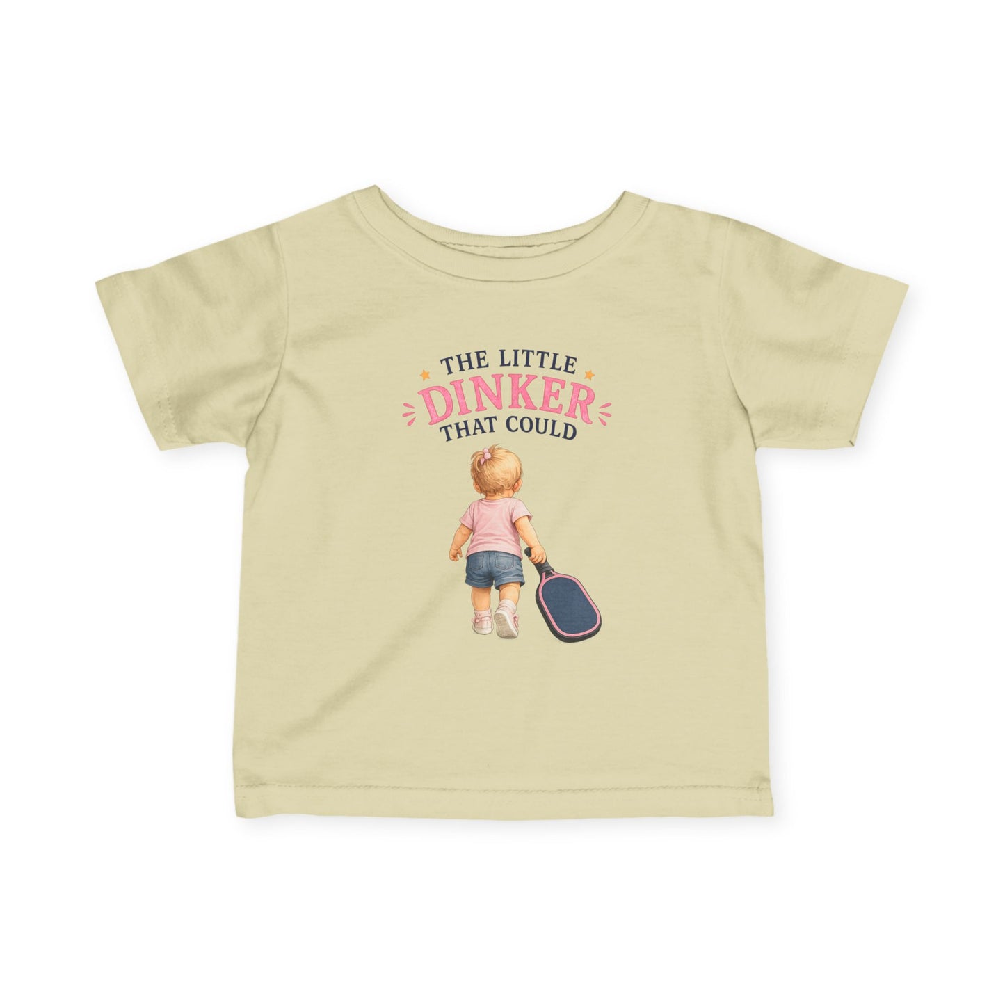 The Little Dinker That Could Baby T-Shirt – Funny Pickleball Baby Gift for Girls – Future Pickleball Player Tee