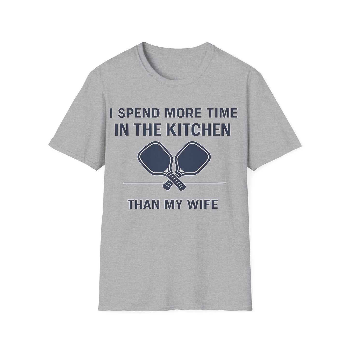 Funny Pickleball Dad Shirt – I Spend More Time In The Kitchen Than My Wife – Pickleball Father’s Day Gift for Dad, Husband, Pickleball Player Tee