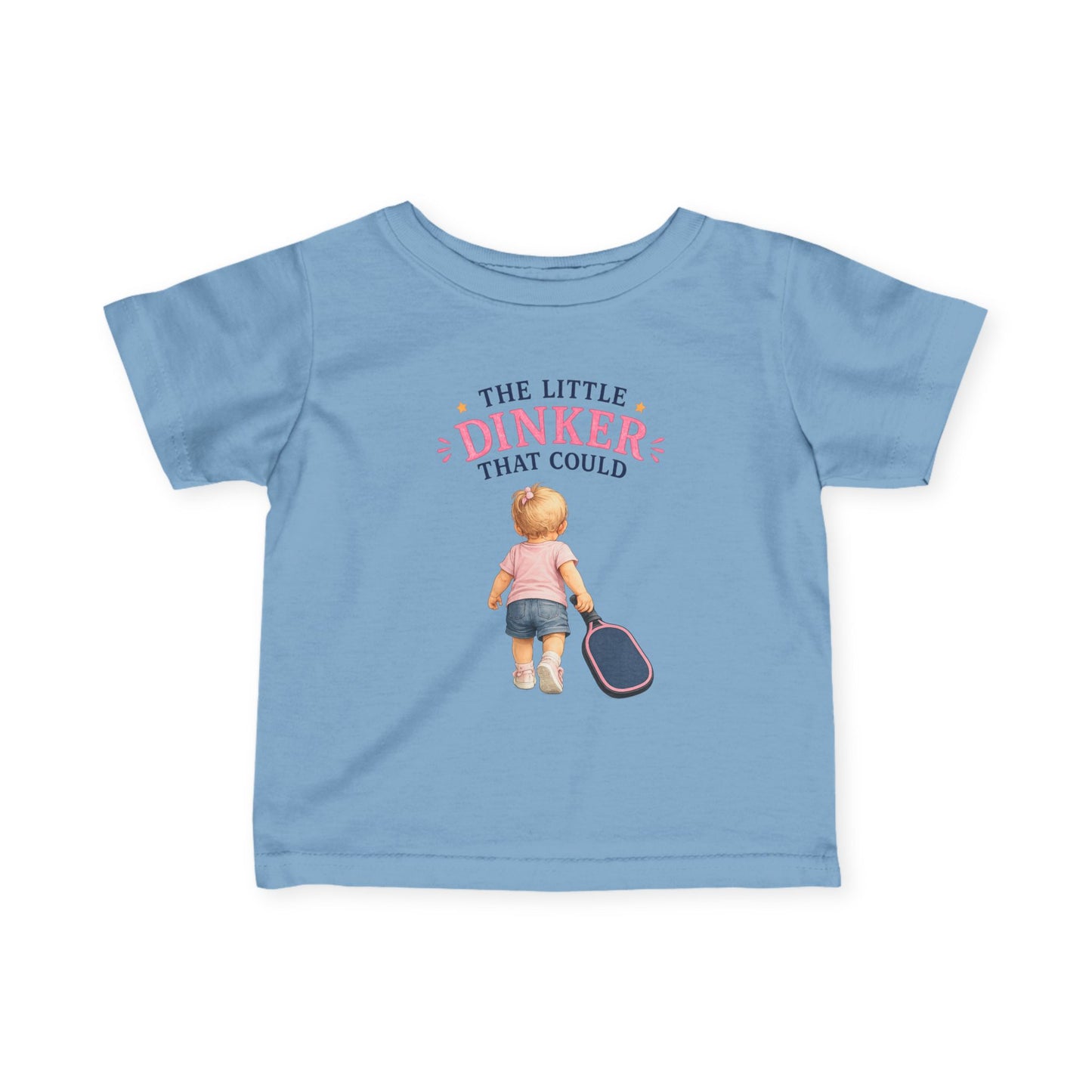 The Little Dinker That Could Baby T-Shirt – Funny Pickleball Baby Gift for Girls – Future Pickleball Player Tee
