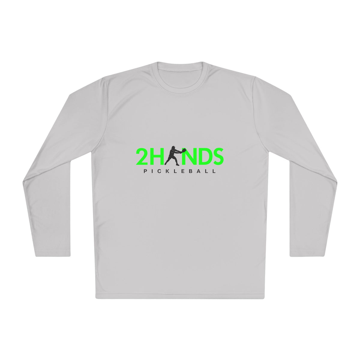 2Hands Pickleball Long Sleeve Performance Tee, White, Lightweight Moisture-Wicking Pickleball Long Sleeve Shirt