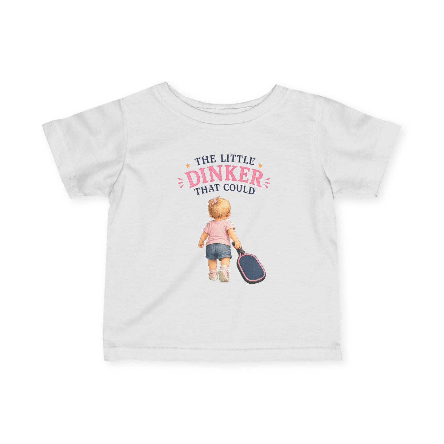 The Little Dinker That Could Baby T-Shirt – Funny Pickleball Baby Gift for Girls – Future Pickleball Player Tee
