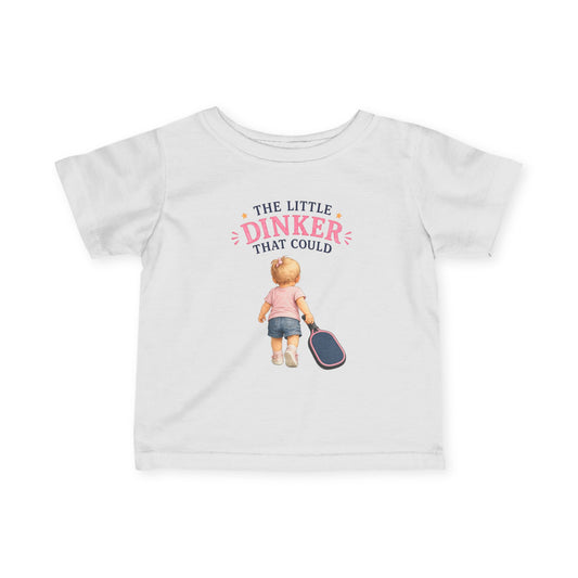 The Little Dinker That Could Baby T-Shirt – Funny Pickleball Baby Gift for Girls – Future Pickleball Player Tee