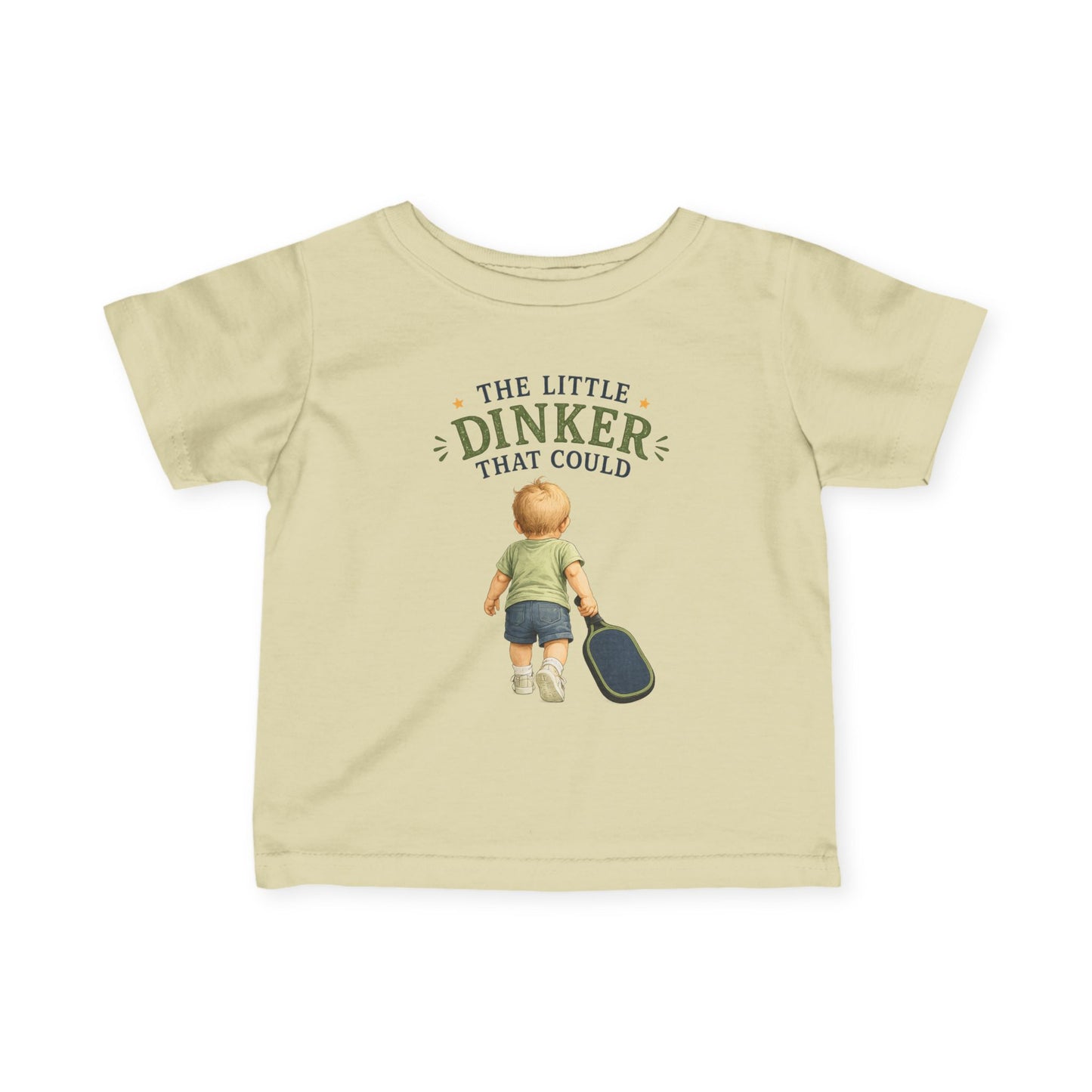 The Little Dinker That Could Baby T-Shirt – Funny Pickleball Baby Gift for Boys – Future Pickleball Player Tee